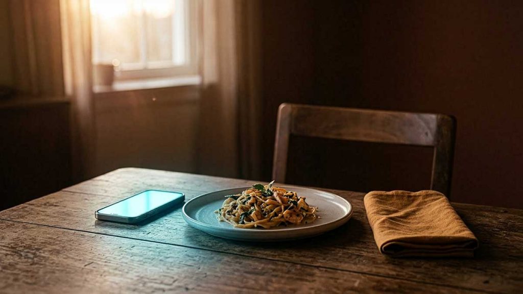 An Islamic eating reminder focused on eating alone in an isolated world in Eating in Islam