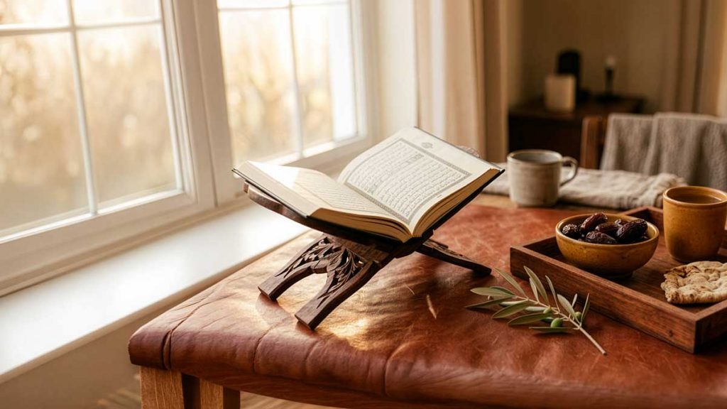 A reflective Quran scene for Eating in Islam