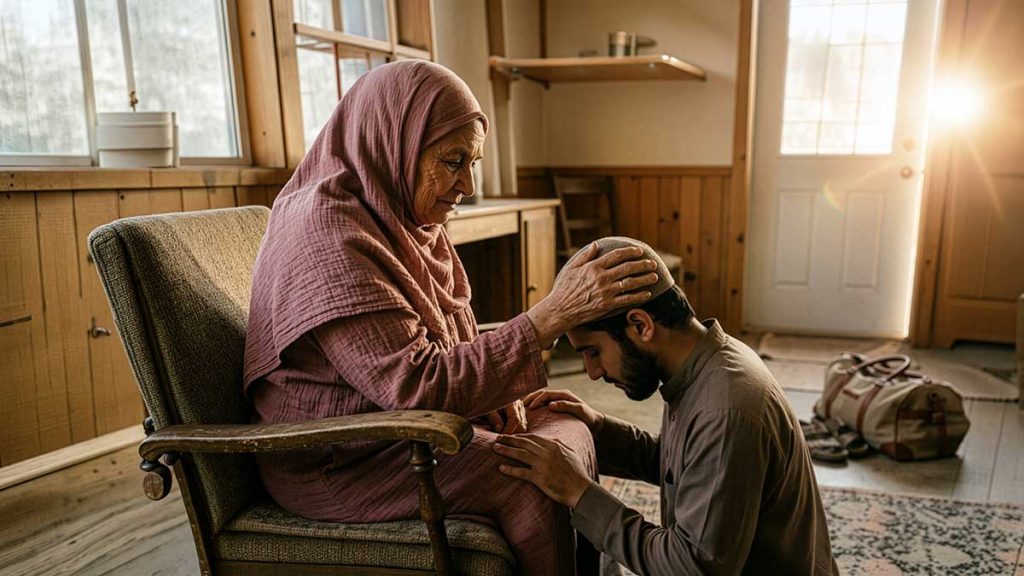 Mothers in Islam artwork centred on paradise beneath her feet