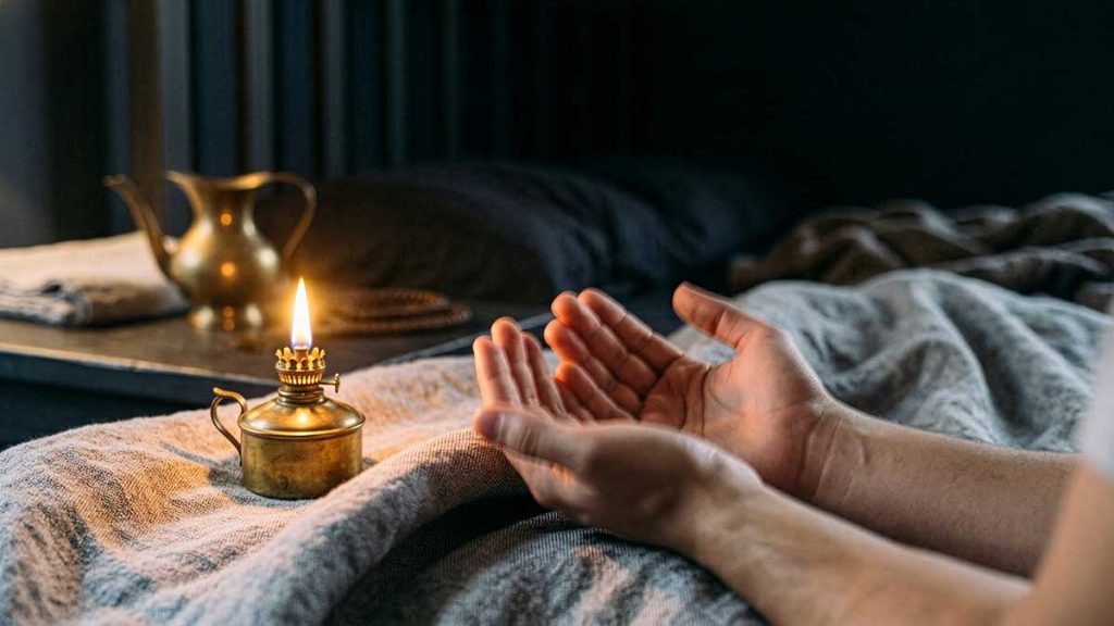 An Islamic sleep reminder on the bedtime dua: surrendering to Allah in Sleeping in Islam
