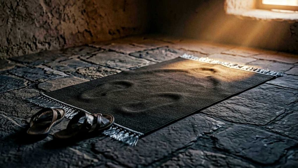 Sleeping in Islam artwork focused on not sleeping on the stomach