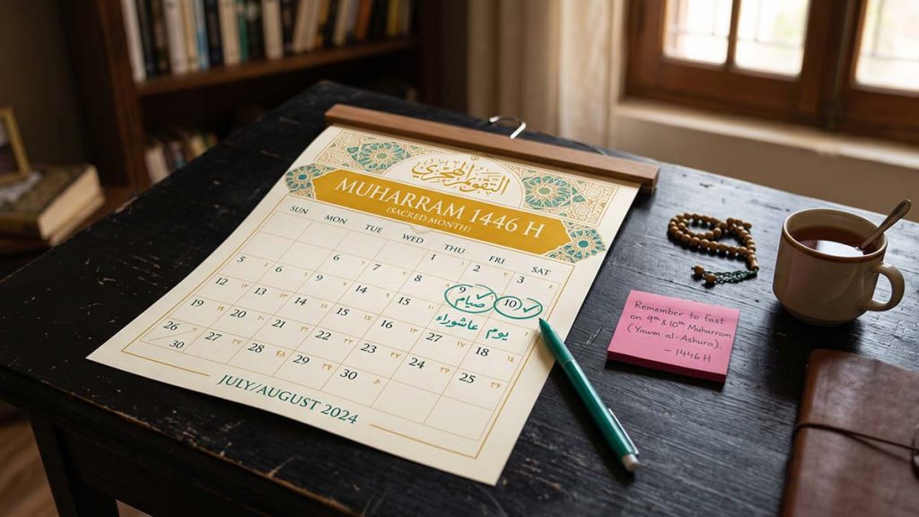 Calendar highlighting Muharram as one of the four sacred months in Islam