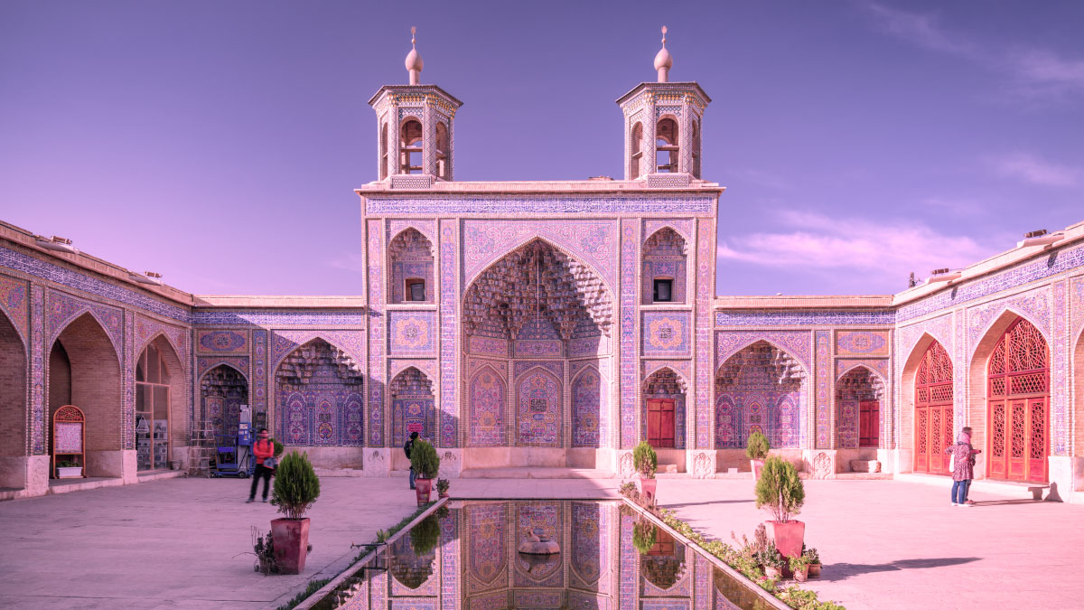 Pink Mosque - The Courtyard and Reflecting Pool